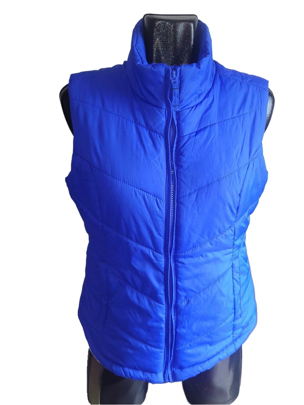 Aeropostale Women's Royal Blue Quilted Zip-Up Puffer Vest Size L